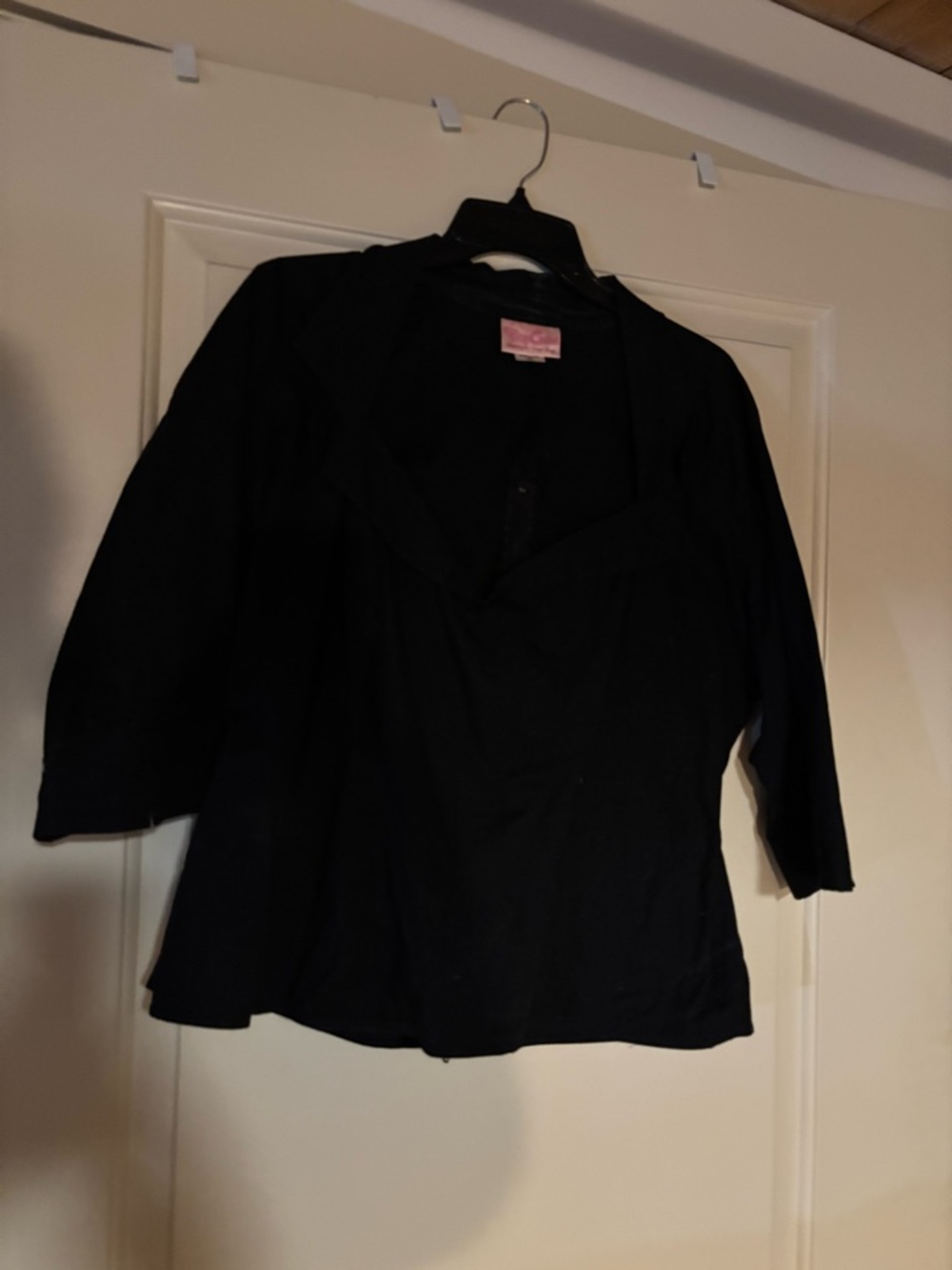 Pinup Couture Black Lauren Deep Neckline Vintage-Inspired Blouse